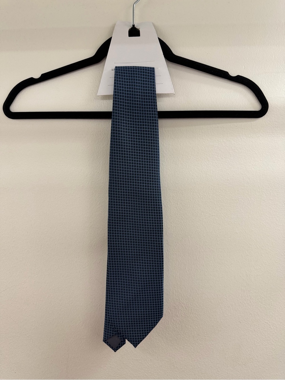 Amazon Men's Navy Blue Micro-Grid Tie